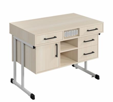 Стіл вчителя демонстраційний з розетками, 1200х750х900 мм, покриття HPL, БРІК